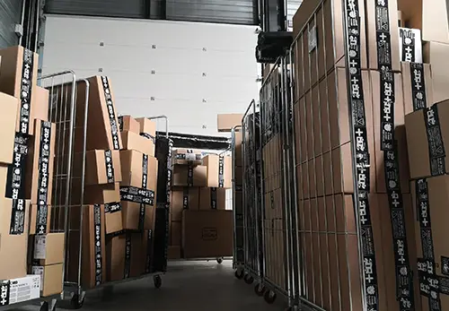 Des dizaines de colis chaque jour pour expédition rapide aux clients.